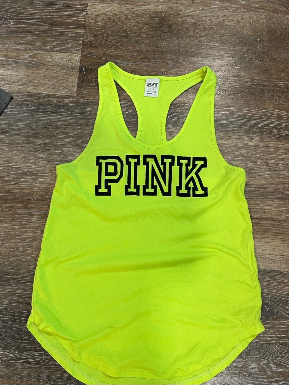 PINK Victoria's Secret Neon Yellow Racerback Tank